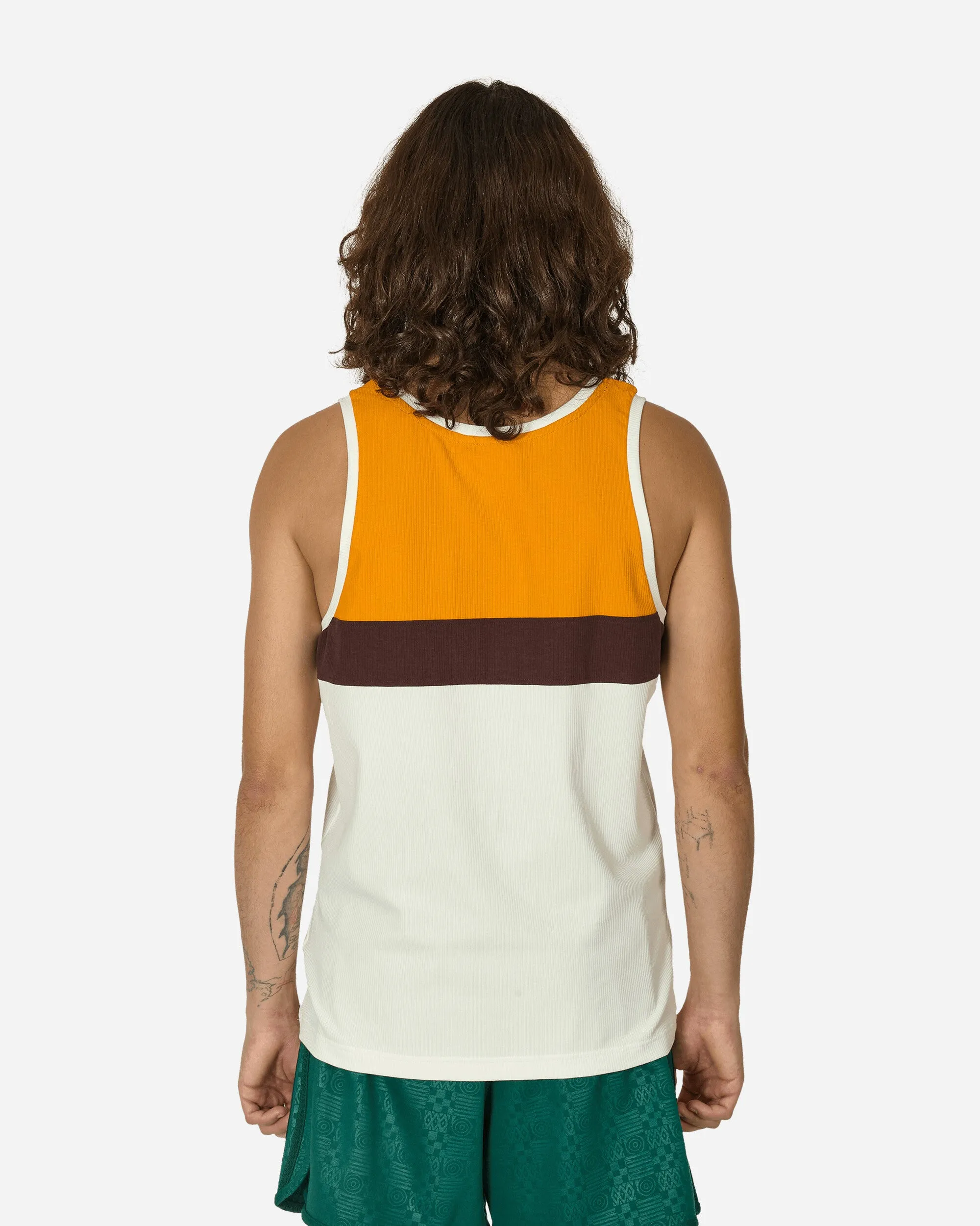 80s Rib Tank Top Off White / Orange / Brown