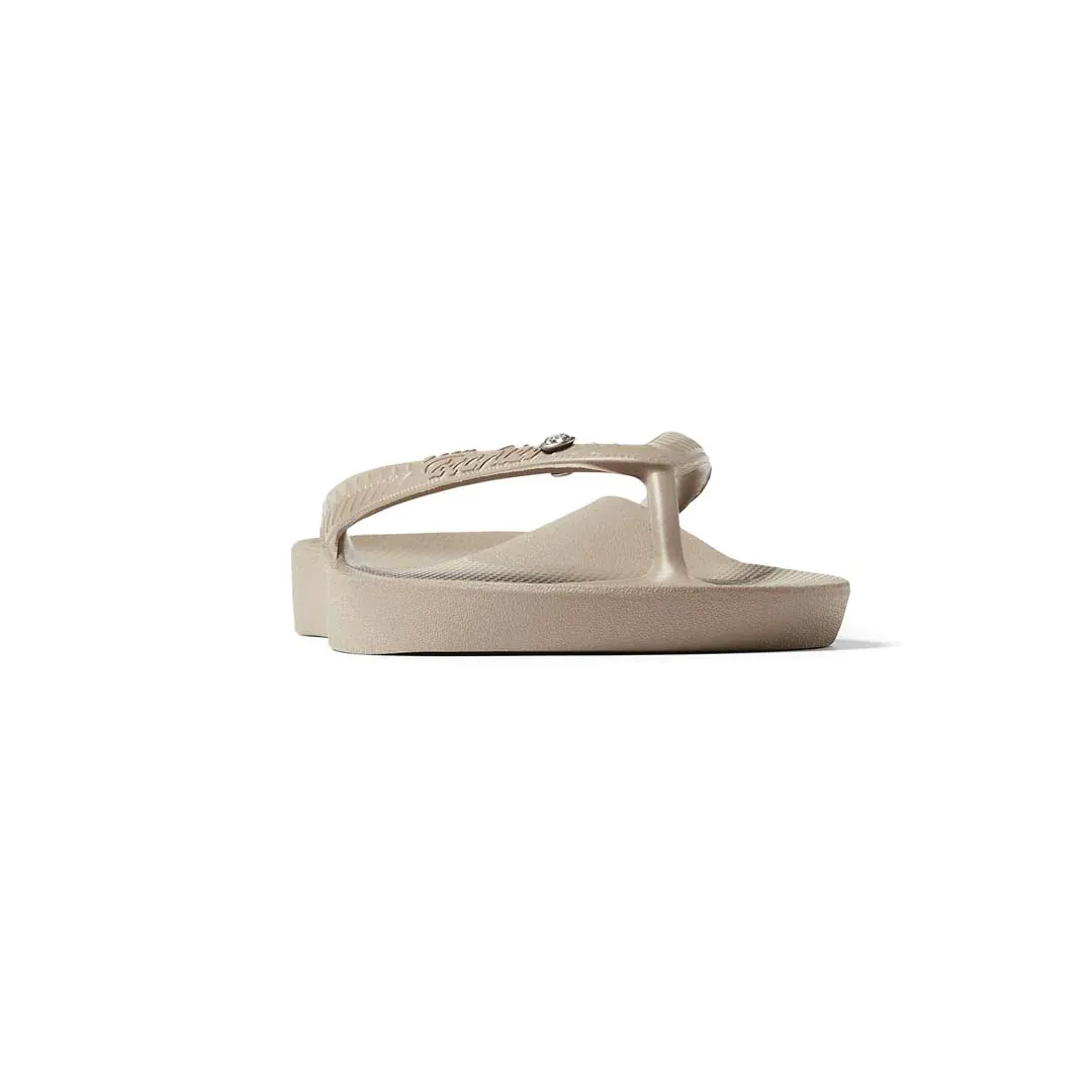 Arch Support Flip Flops - Crystal - Taupe