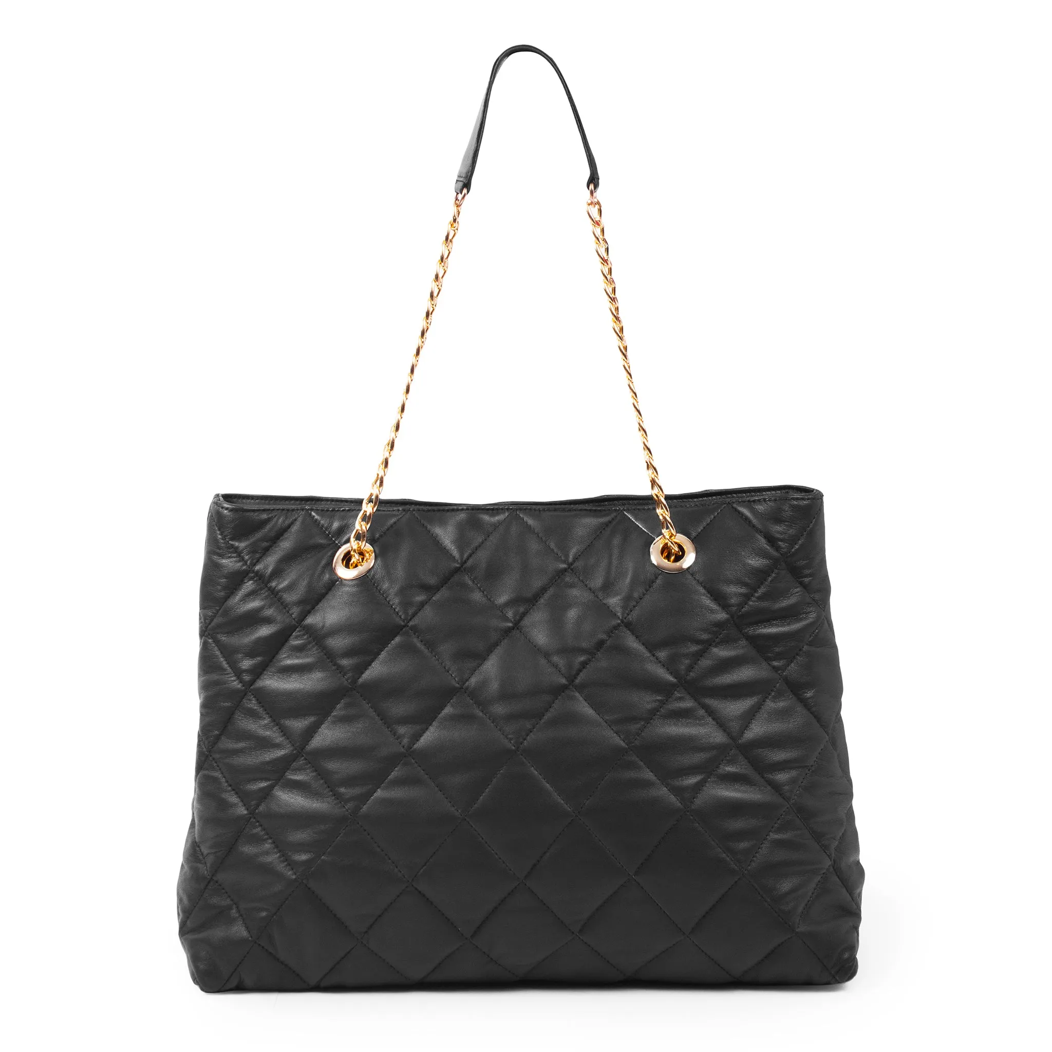 Becca Quilted Black Tote