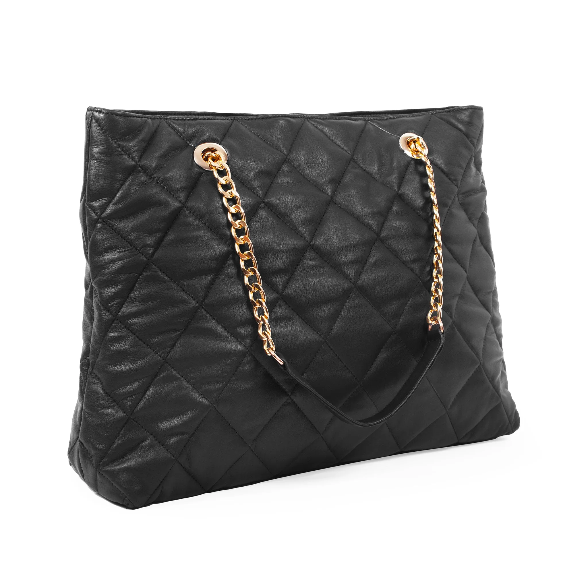 Becca Quilted Black Tote