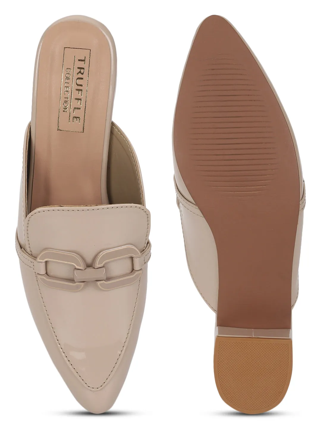 Beige PU Block Mules (TC-REN-BL221-BEIG)