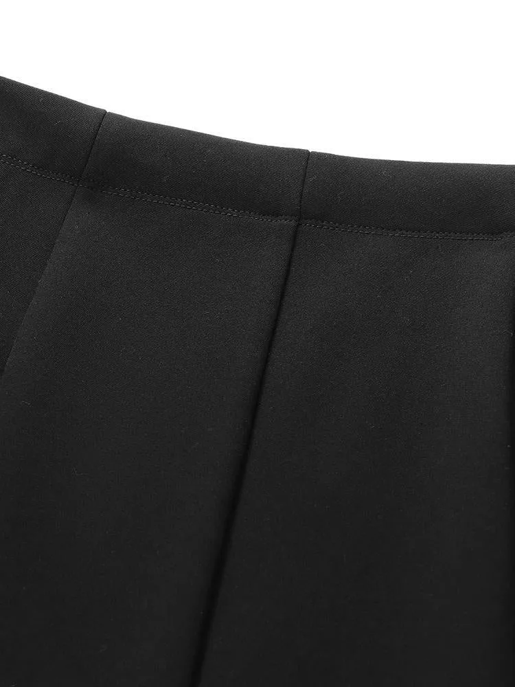 Black Stretchy Straight Seamless Women Skirt