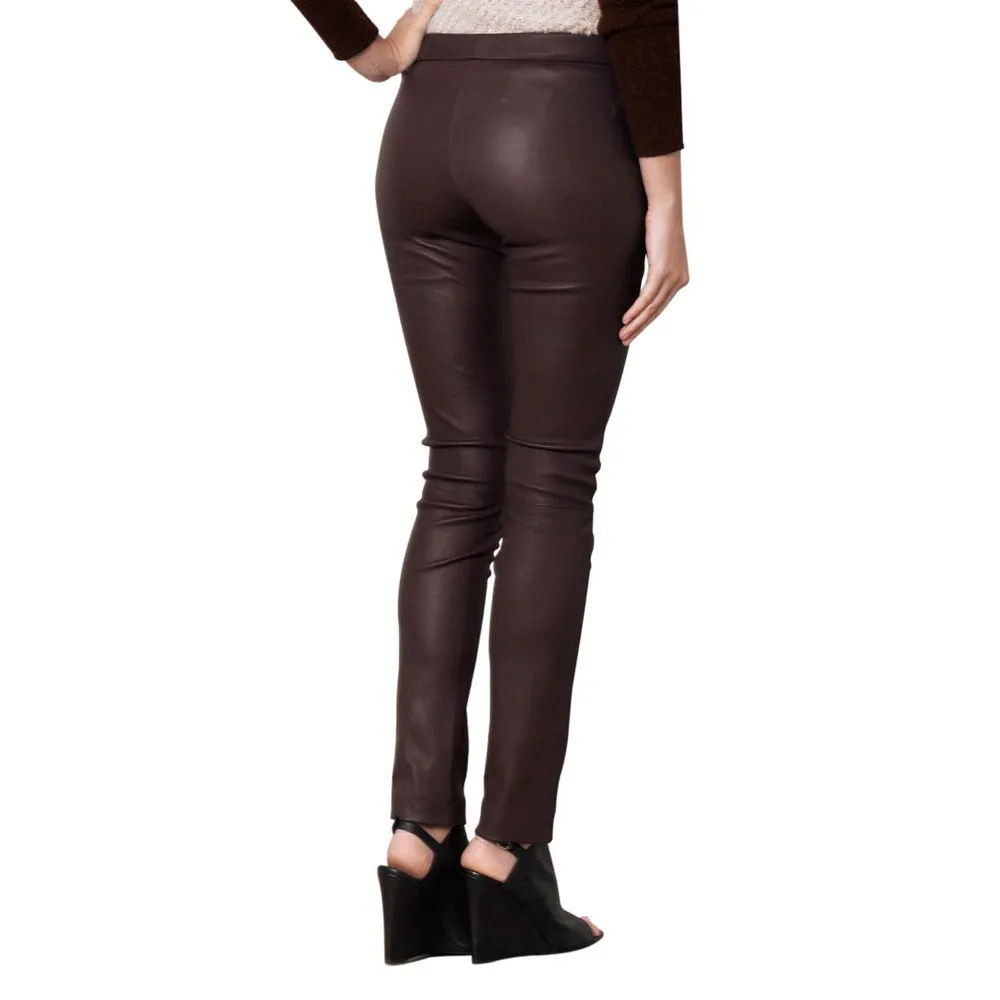 Burgundy leather pants (style #17)