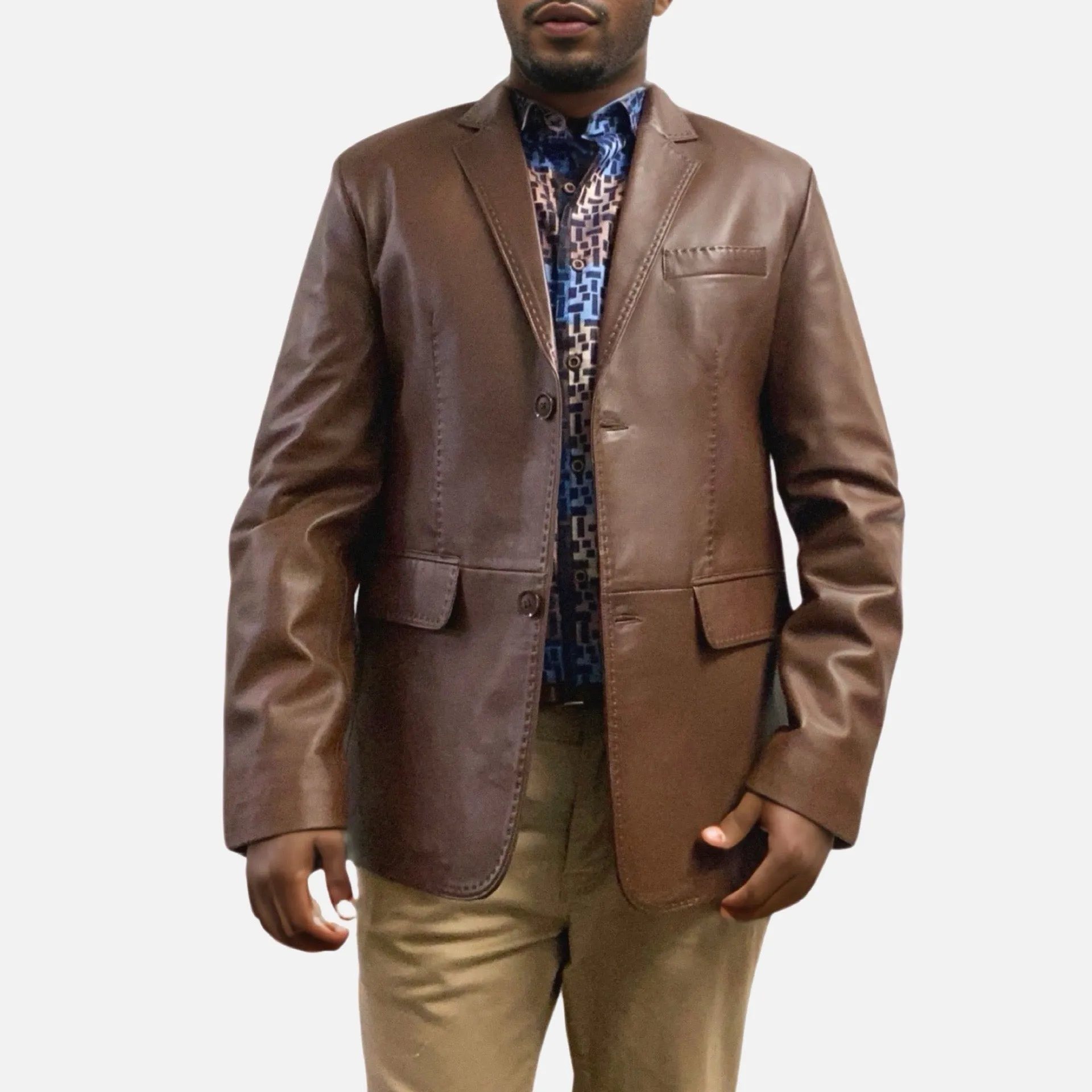 Butter Soft Men's Brown Leather Blazer - Timeless Elegance