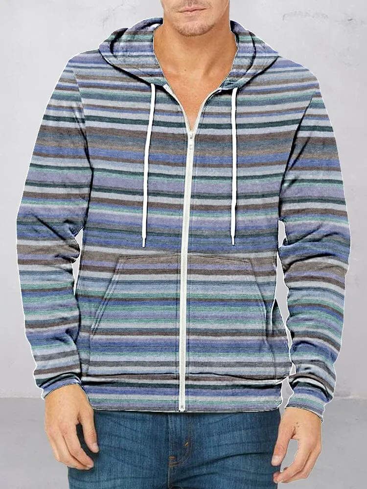 Casual Colorful Stripe Hoodie