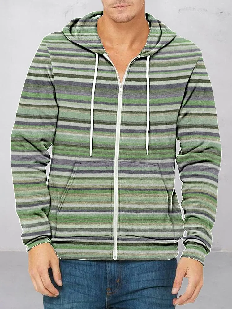 Casual Colorful Stripe Hoodie