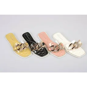 Chain Open Toe Flip Flops