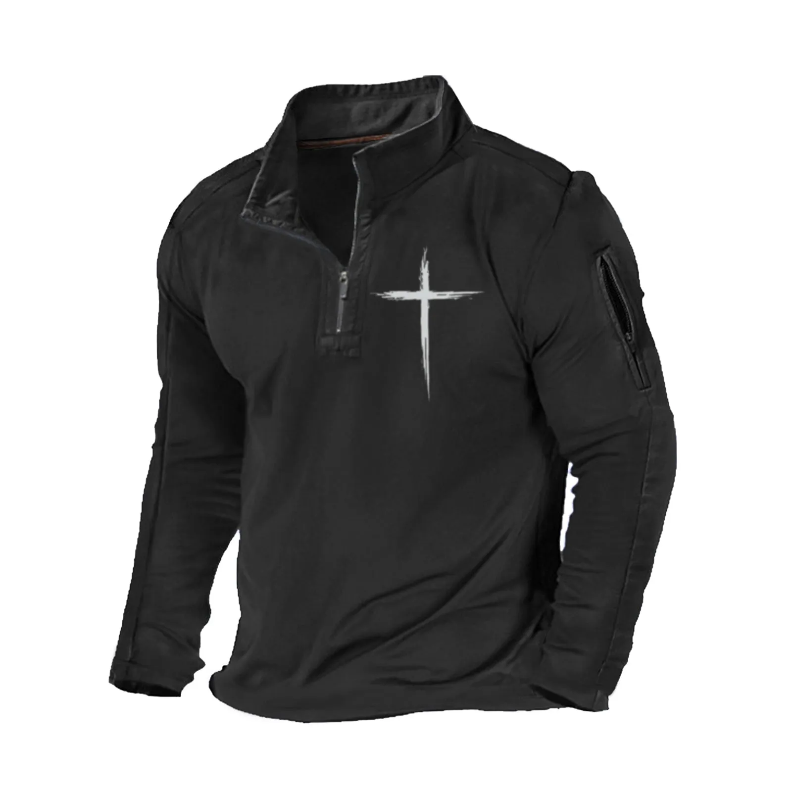 CROSS 1/4 ZIPPER GRAPHIC SWEATSHIRT