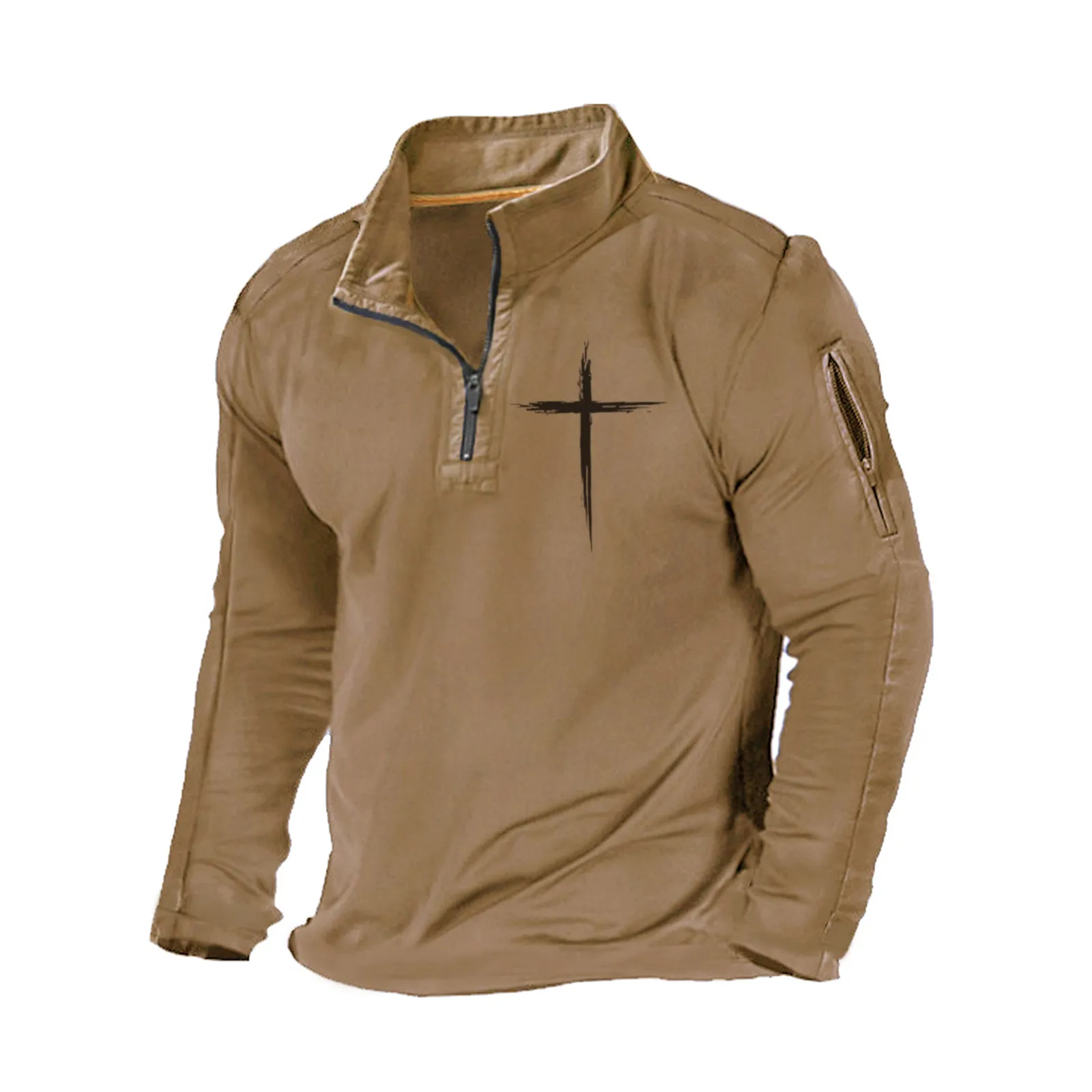 CROSS 1/4 ZIPPER GRAPHIC SWEATSHIRT