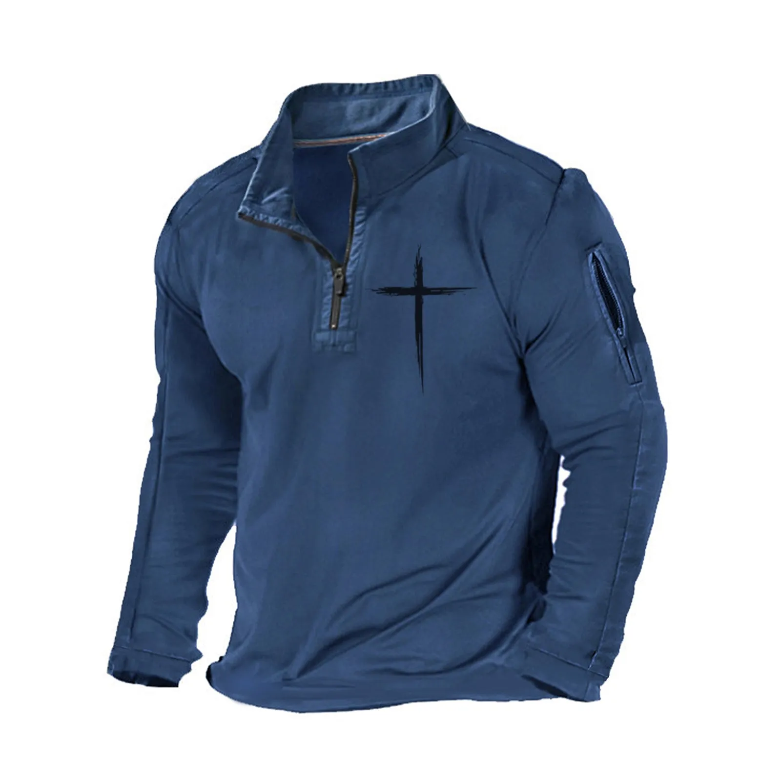 CROSS 1/4 ZIPPER GRAPHIC SWEATSHIRT