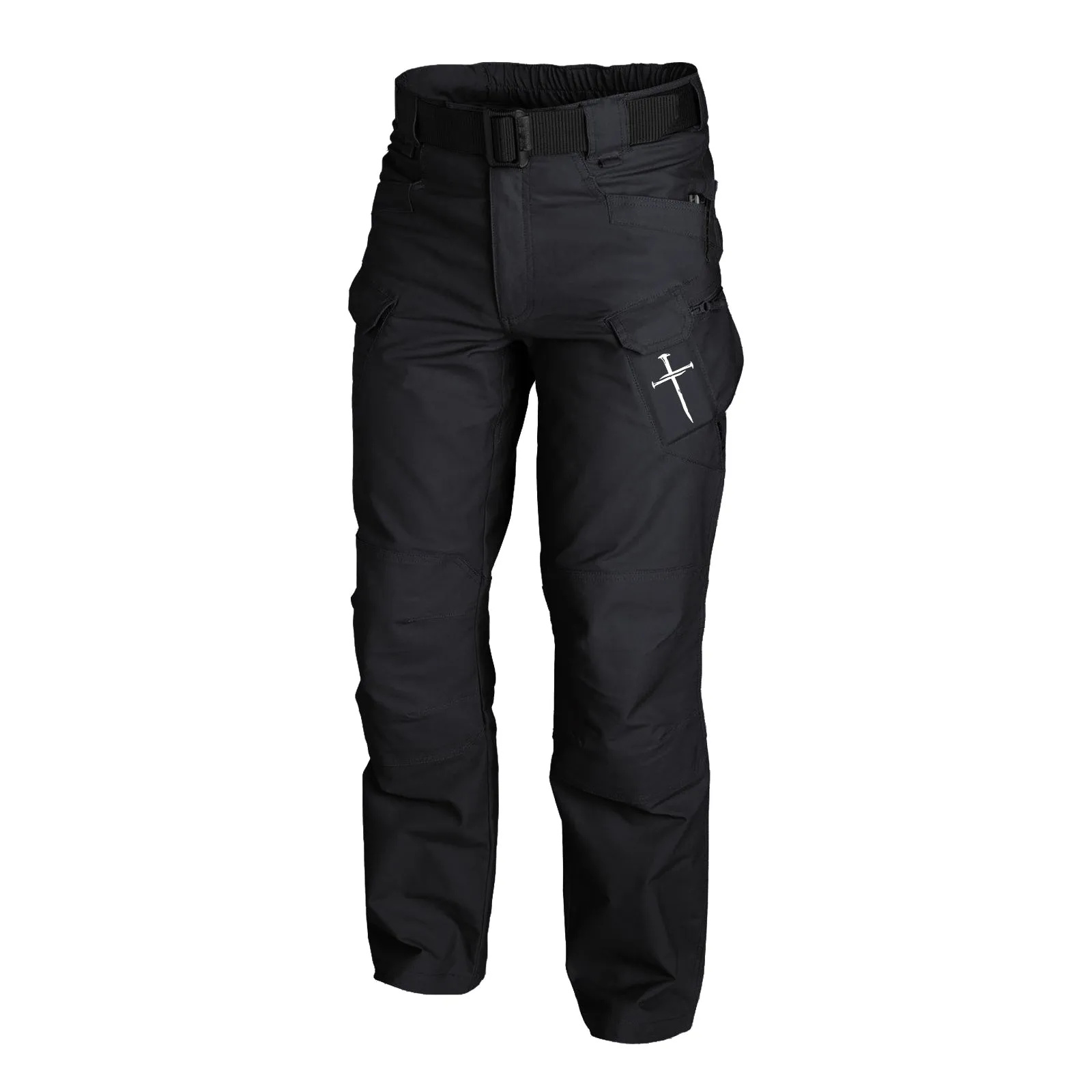 CROSS GRAPHIC OUTDOOR WEARABLE QUICK DRY MULTI-POCKET CARGO PANTS WITH BELT