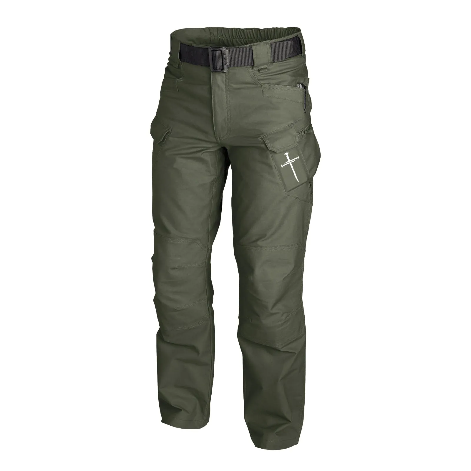 CROSS GRAPHIC OUTDOOR WEARABLE QUICK DRY MULTI-POCKET CARGO PANTS WITH BELT