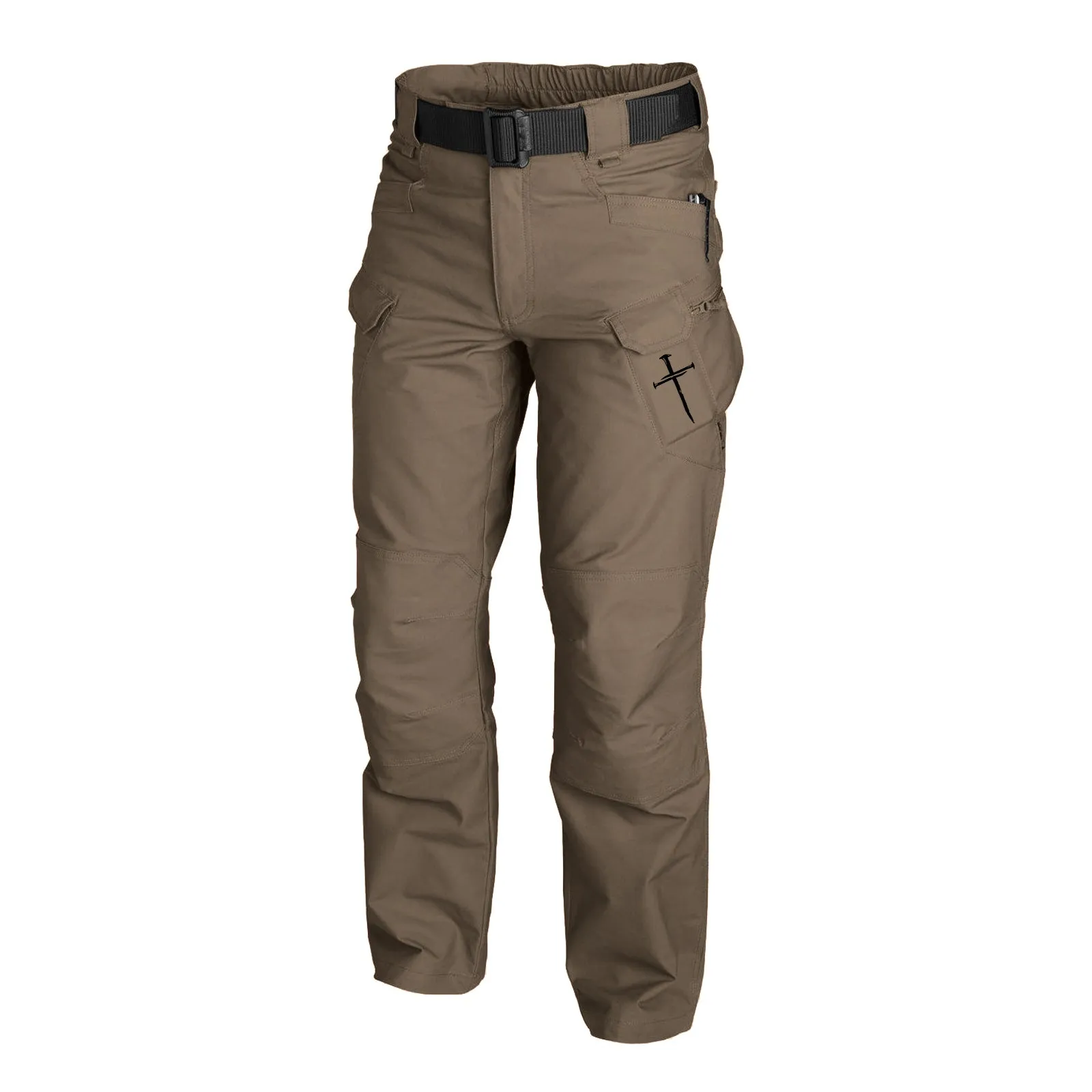 CROSS GRAPHIC OUTDOOR WEARABLE QUICK DRY MULTI-POCKET CARGO PANTS WITH BELT