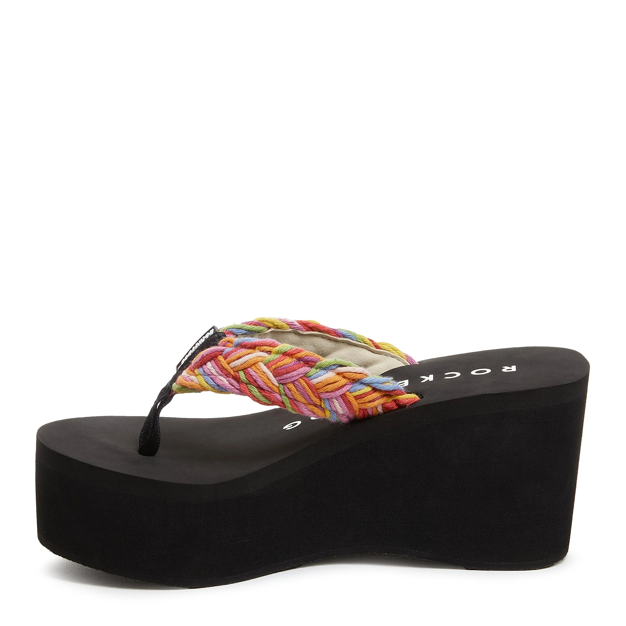 Crush Rainbow Braided Platform Flip-Flops