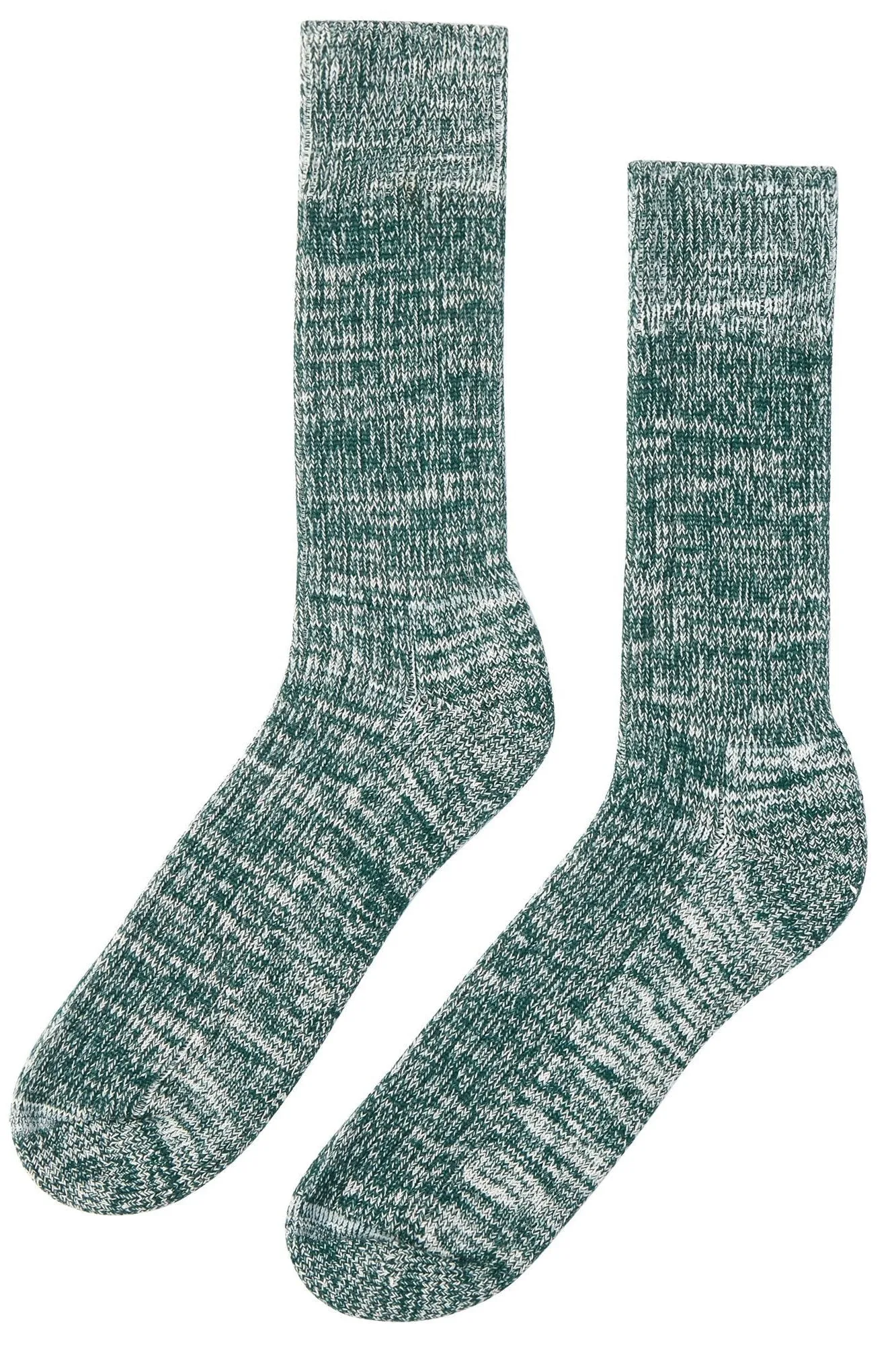 Cushioned Cotton Walking Sock - Seaweed/White