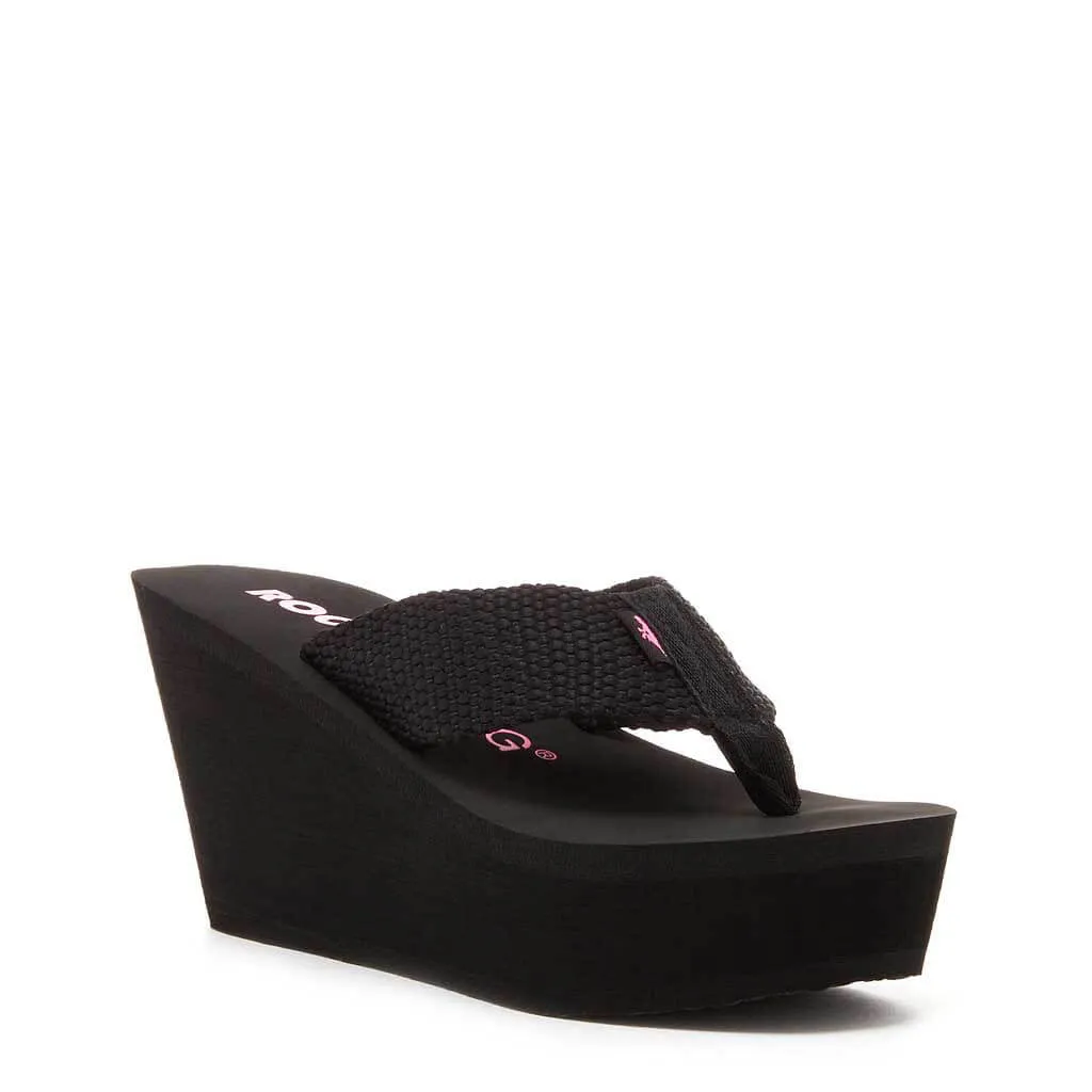 Diver Black Wedge Flip Flop