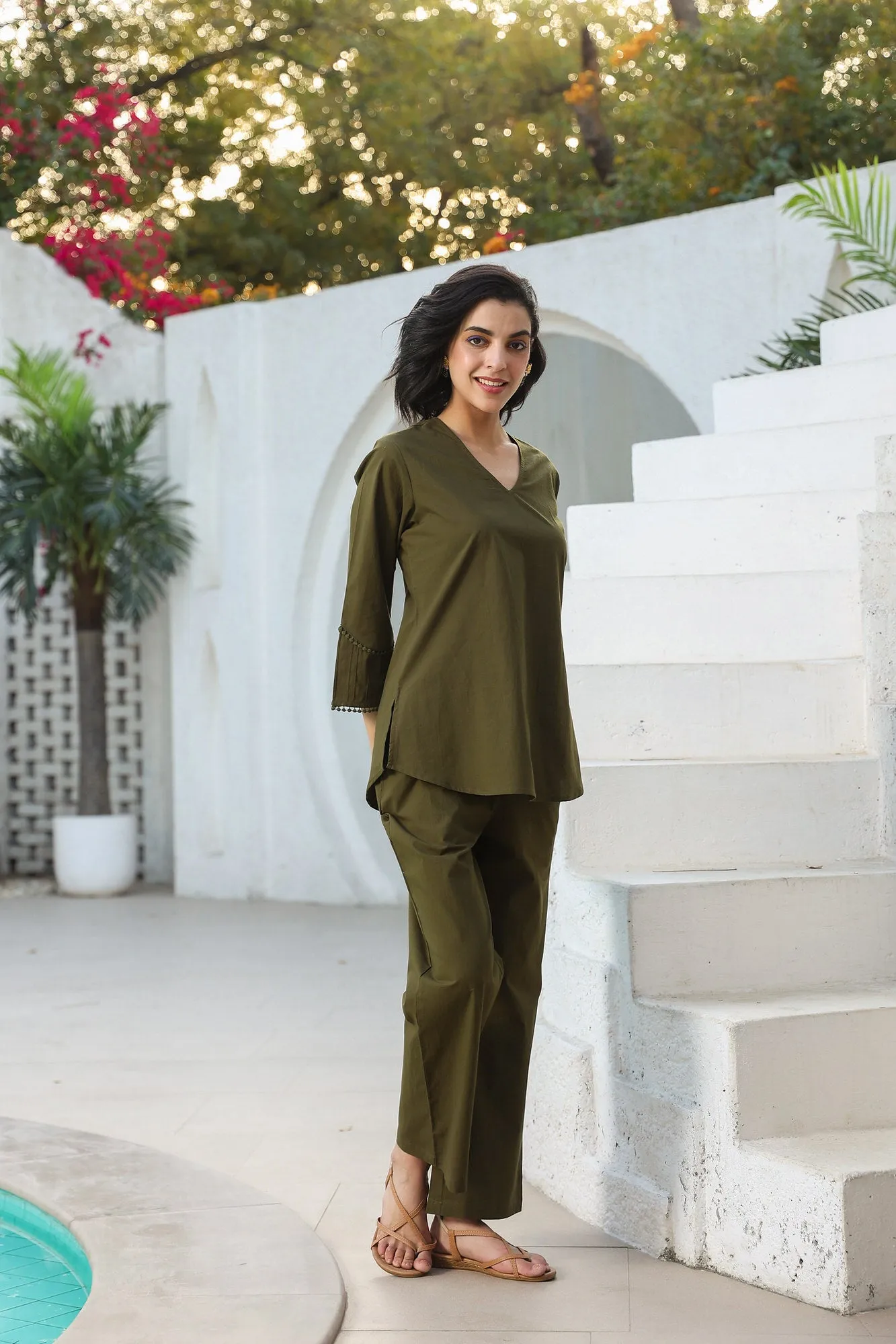 Dune Olive Cotton Coord Set