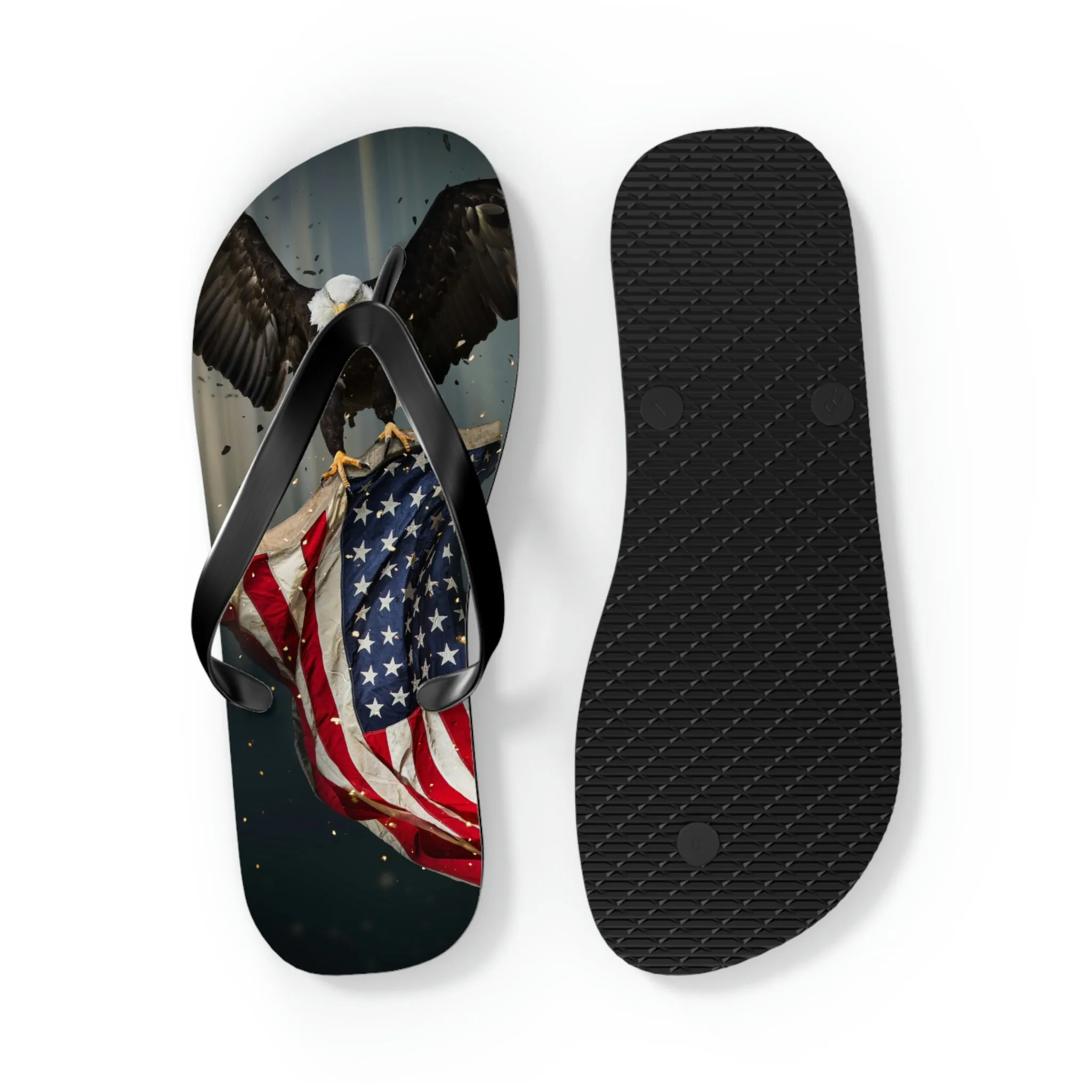 Eagle American Flag Flip Flops