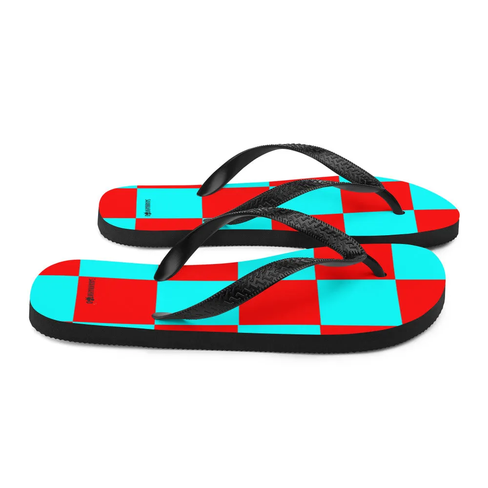 Flip-Flops Teal and Red