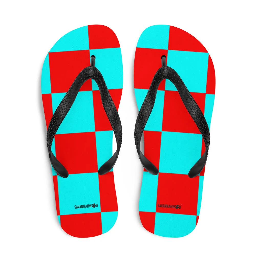 Flip-Flops Teal and Red