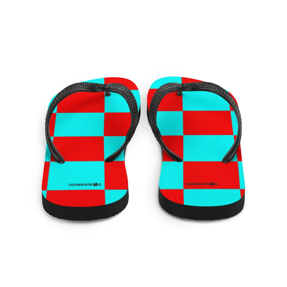 Flip-Flops Teal and Red