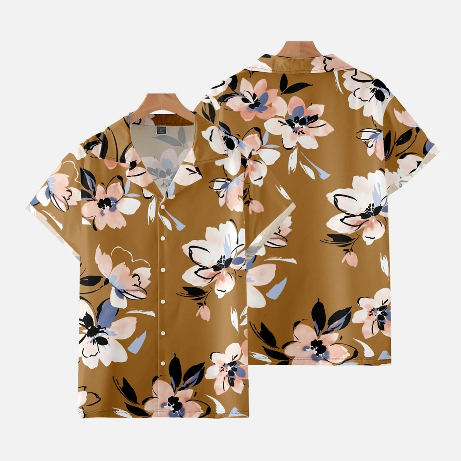 FLOWERS PRINTED ALOHA SHIRT