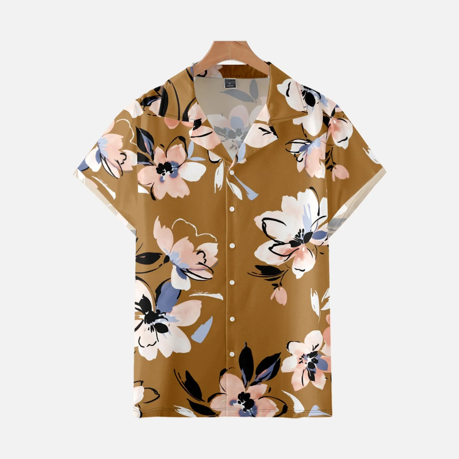 FLOWERS PRINTED ALOHA SHIRT