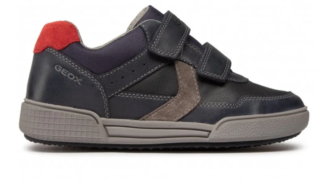 Geox Arzach Brown Navy Leather Sneakers