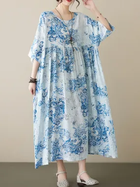 Highest Hopes Women's Cotton Floral Smock Dress