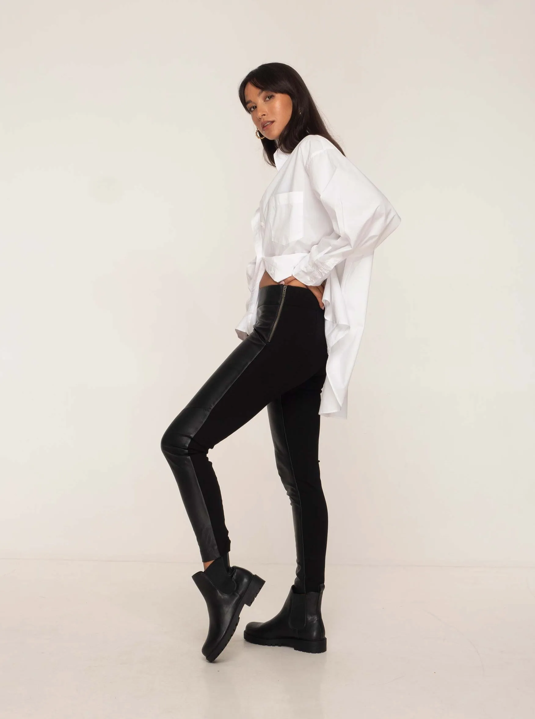 HOPE LEATHER LEGGING - BLACK