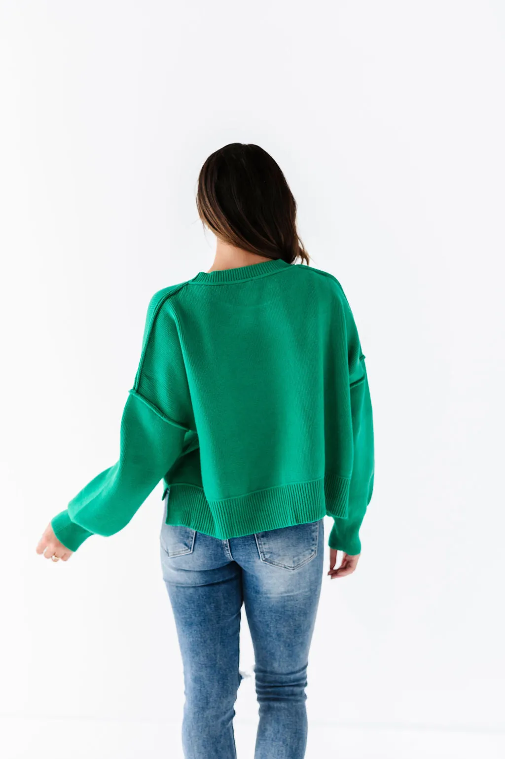 Madeline Knit Sweater in Emerald