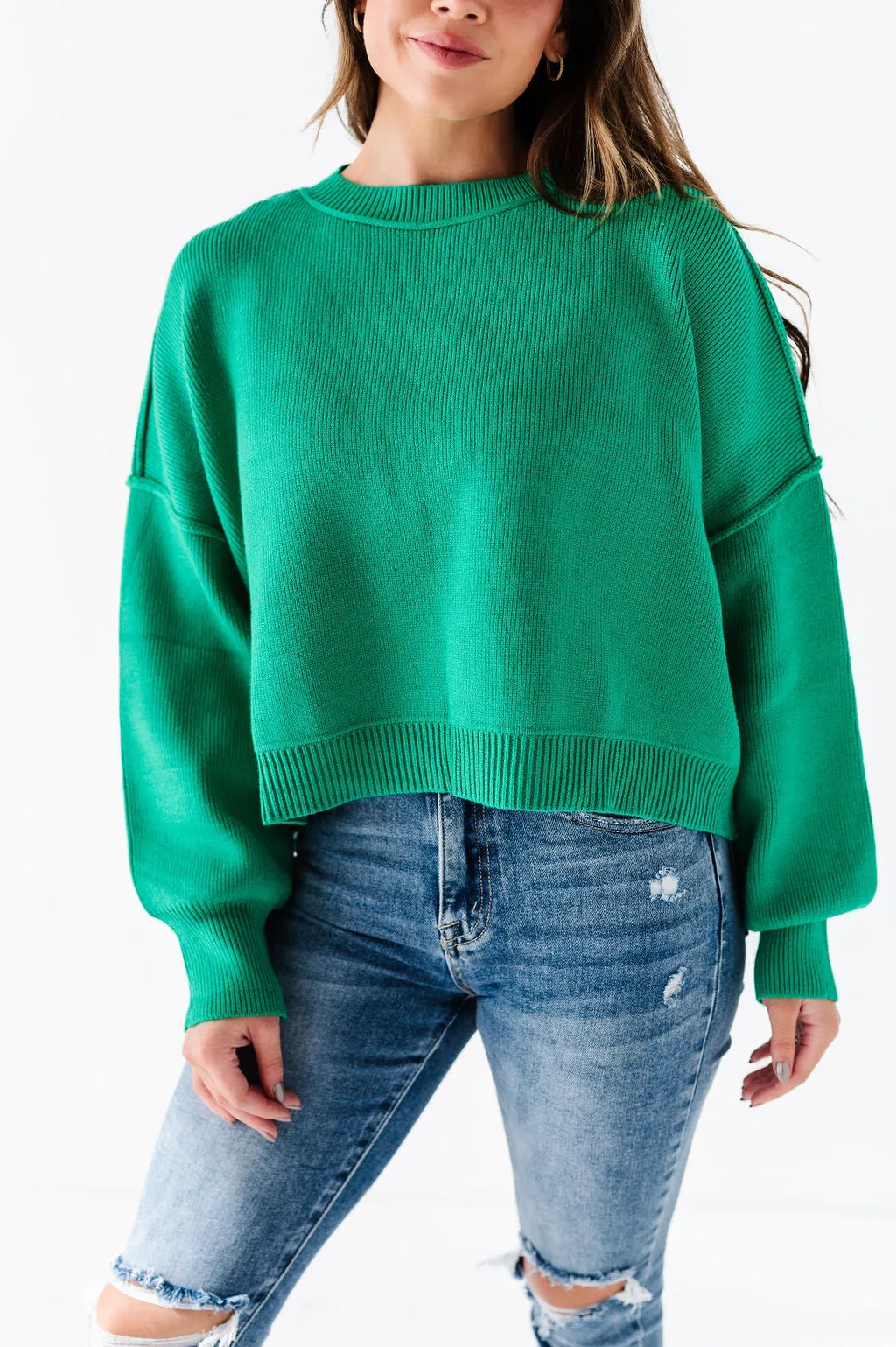 Madeline Knit Sweater in Emerald