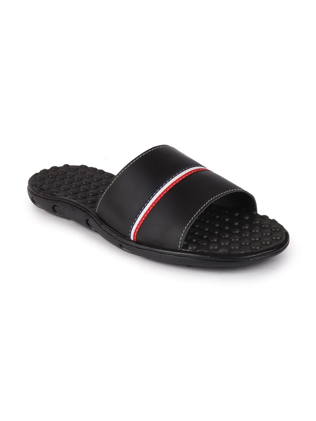 Men Black Casual Slip-On Flip-Flops