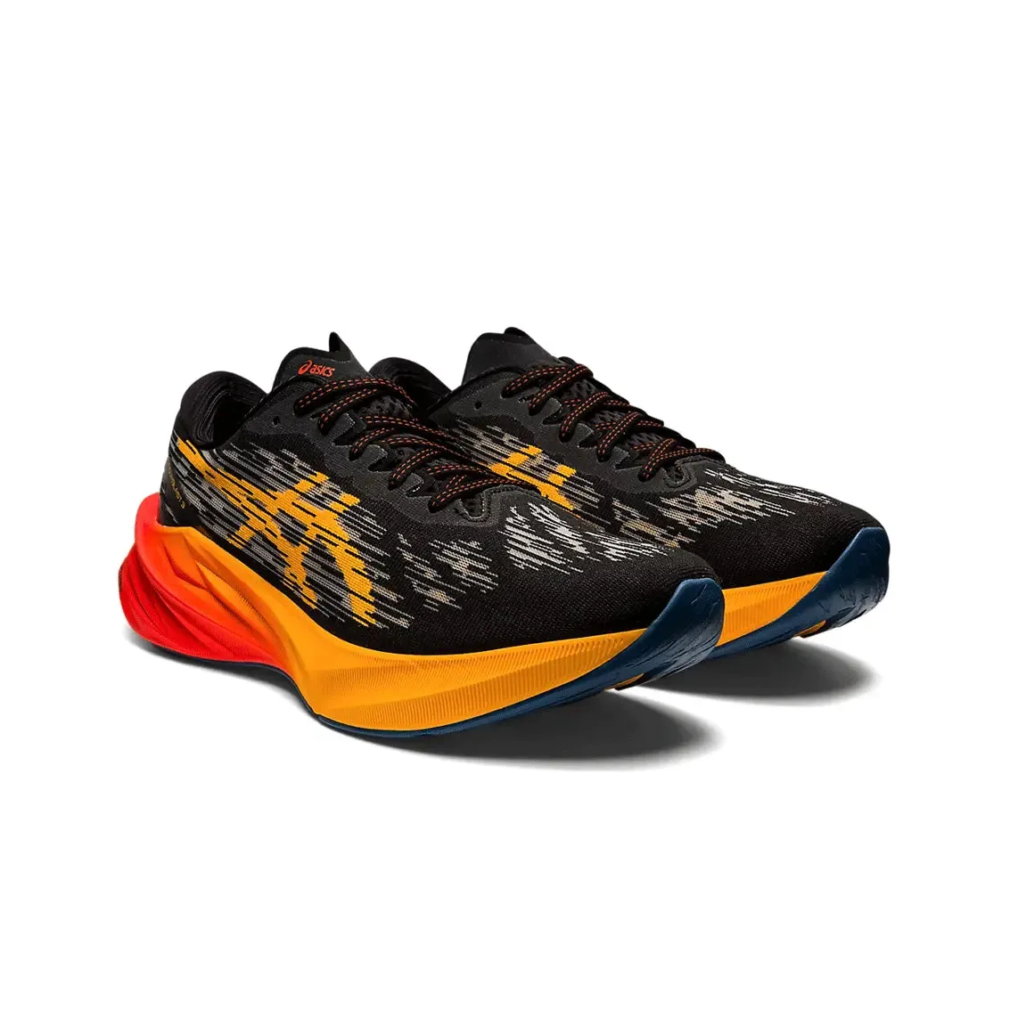 Mens ASICS Novablast 3 - Black / Amber