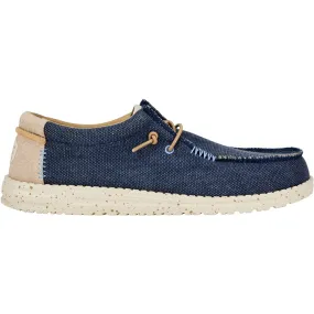 Mens Hey Dude Navy Canvas Summer Shoes Laced Wally Coastline Jute sale