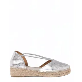 Metallic Leather Wedge Espadrille for Women - Erla-PS