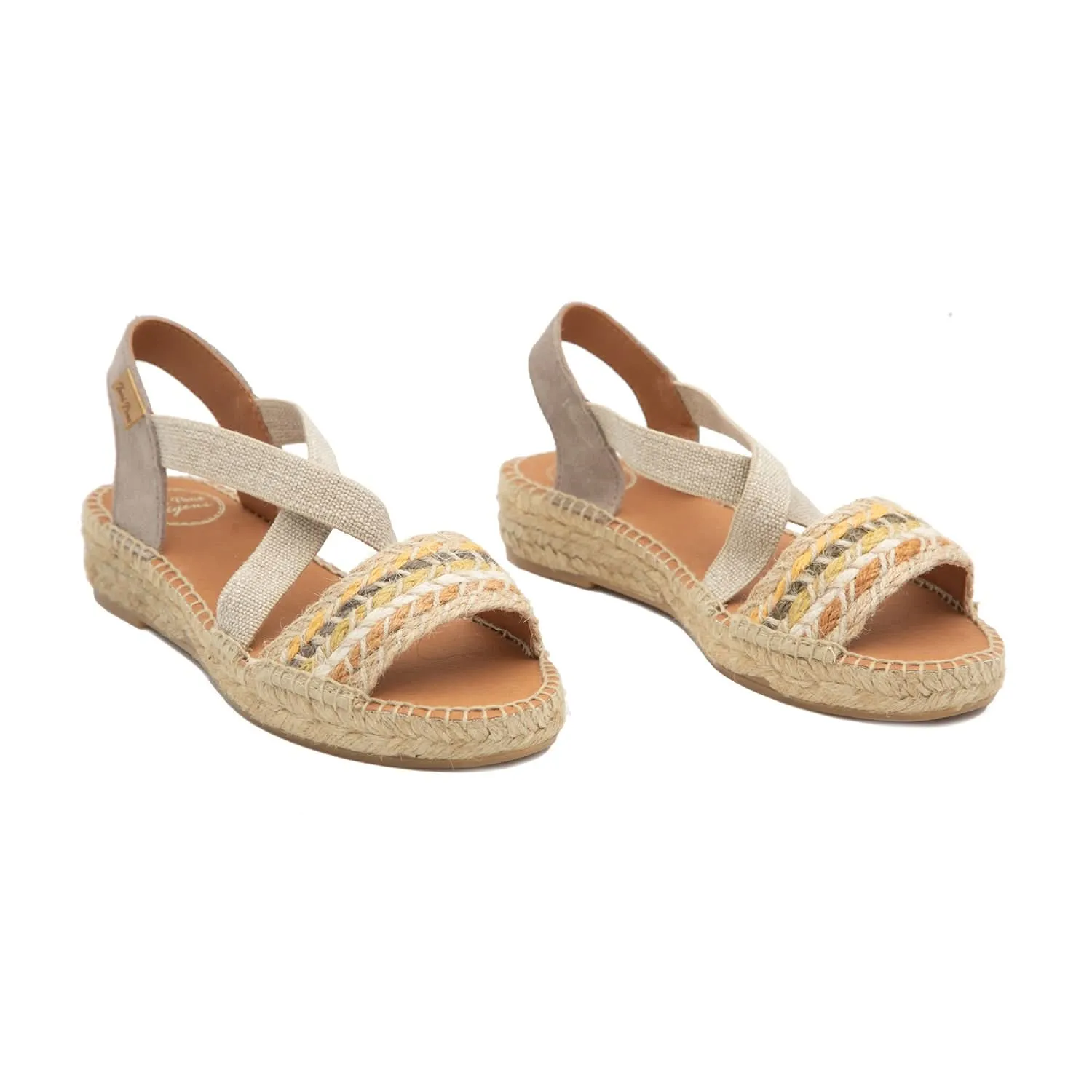 Multicolored Striped Fabric Wedge Espadrille for Women - Eider-LK