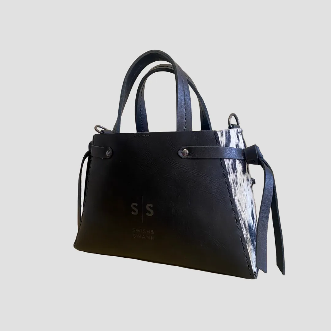 Nguni Ruby Handbag - Salt and Pepper