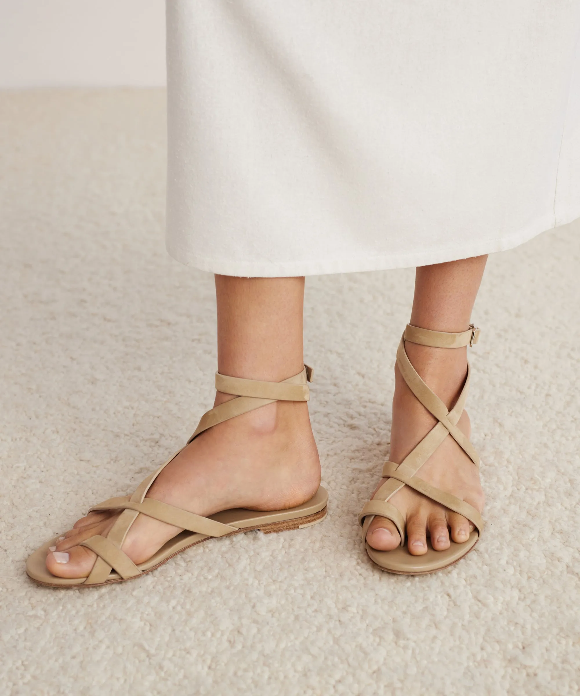 Oiled Leather Strappy Sandal