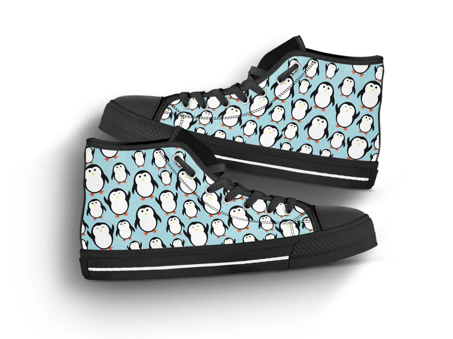 Penguin Lover Shoes Penguin Sneakers Cute Shoes Penguin Lover Gifts Custom High Top Converse Style Sneakers For Adults Women & Men