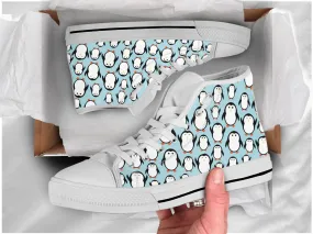 Penguin Lover Shoes Penguin Sneakers Cute Shoes Penguin Lover Gifts Custom High Top Converse Style Sneakers For Adults Women & Men