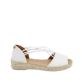 Plain Leather Wedge Espadrille for Women - Ebre-P