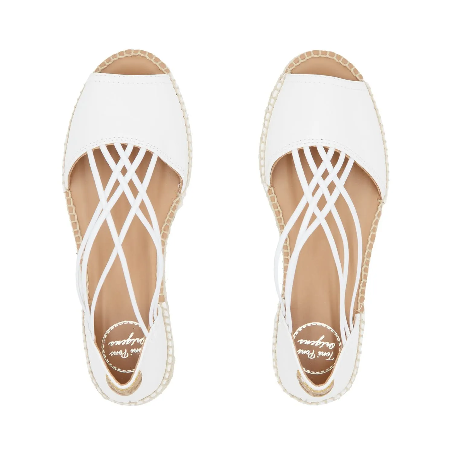 Plain Leather Wedge Espadrille for Women - Ebre-P