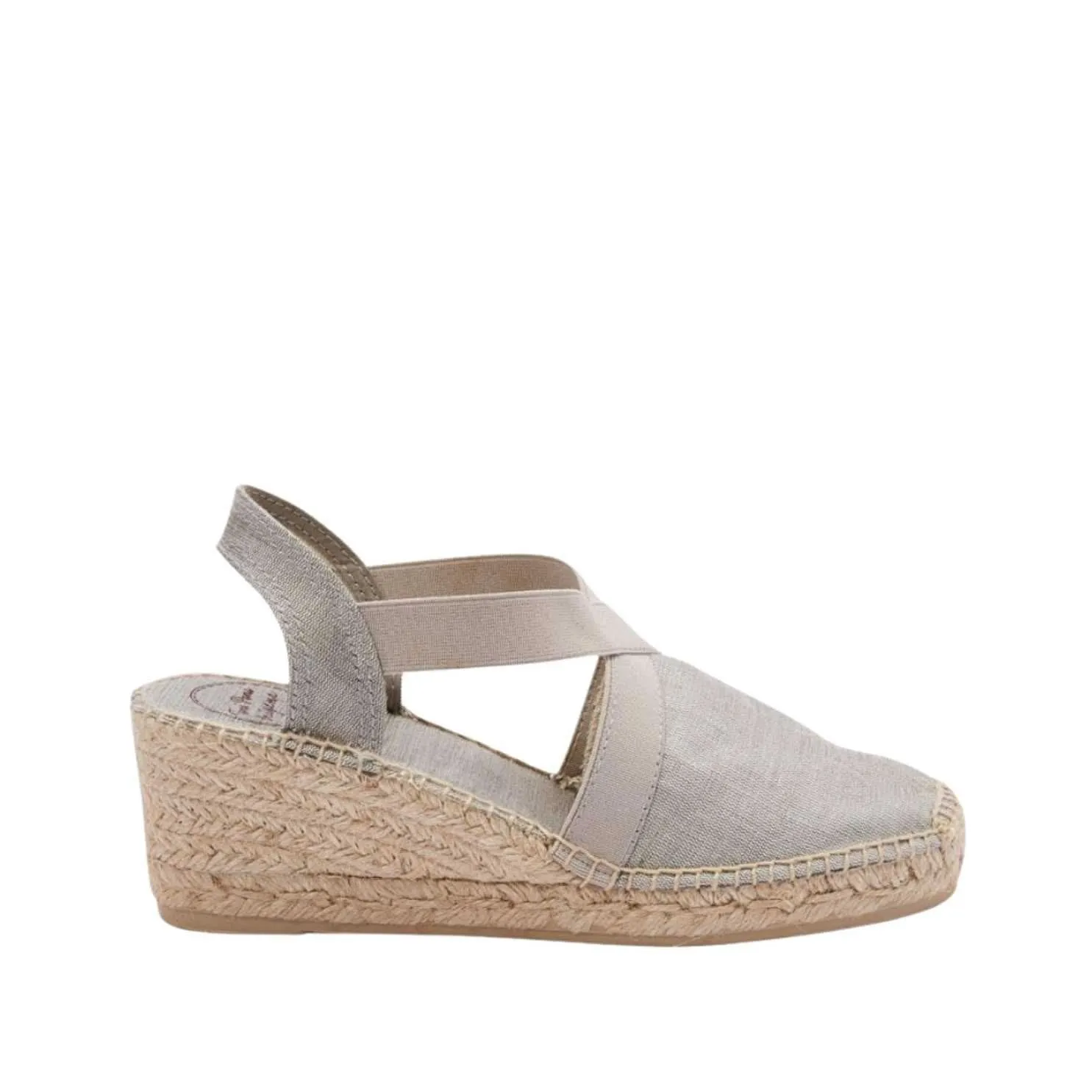 Plain Silk Wedge Espadrille for Women - Tabarca