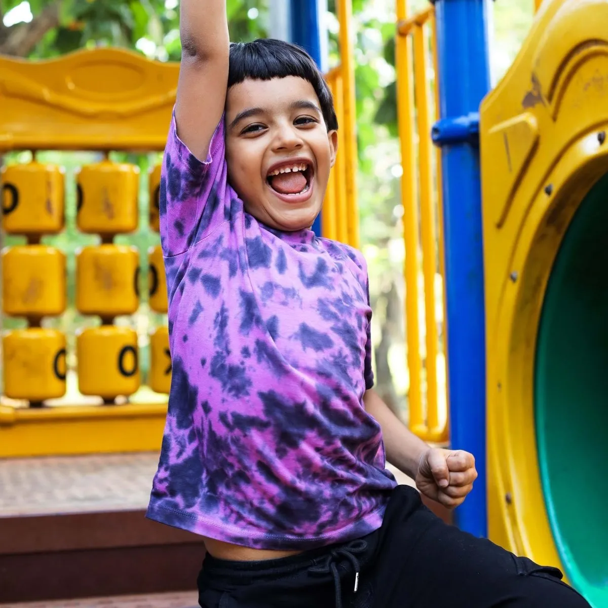 Purple Kids T-shirt - Tie dye