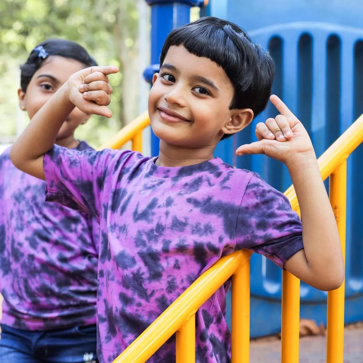 Purple Kids T-shirt - Tie dye