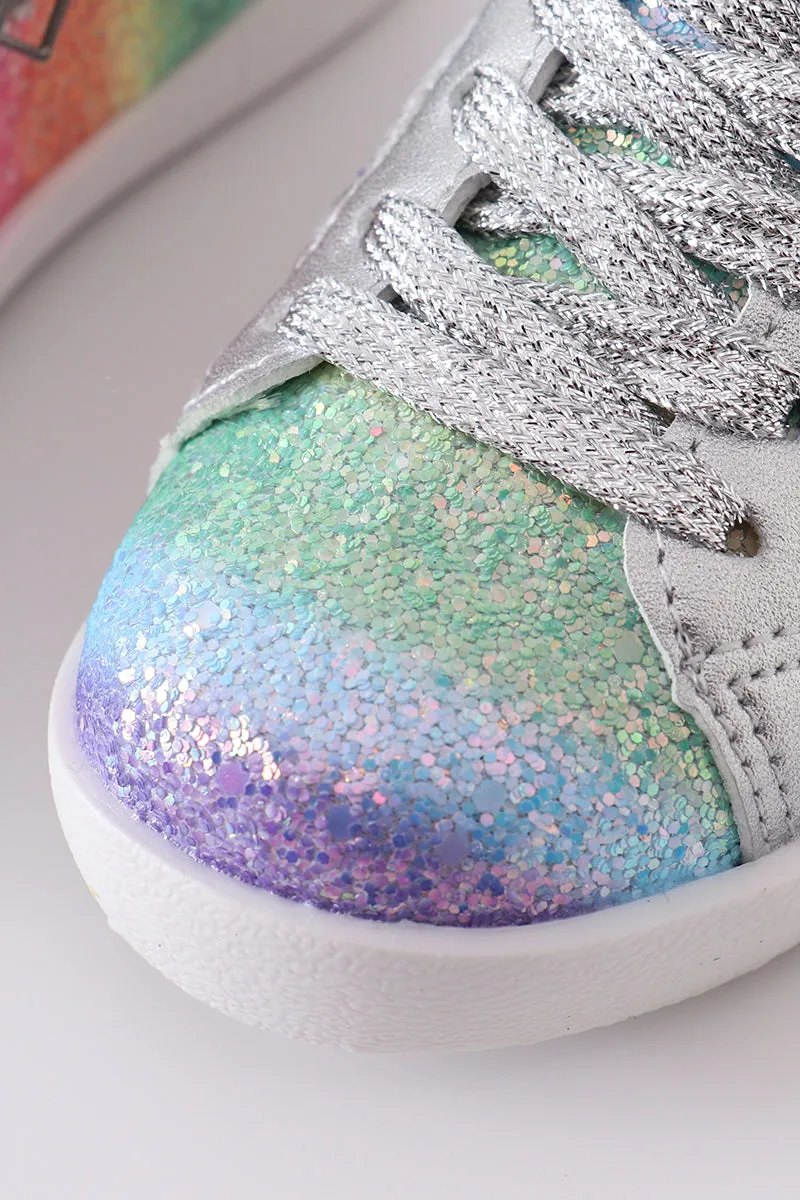 Rainbow star glitter sneaker (toddler to big kids)