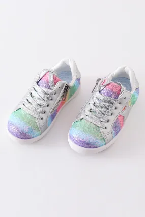 Rainbow star glitter sneaker (toddler to big kids)