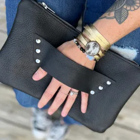 [raleigh leather] Clutch - BLACK