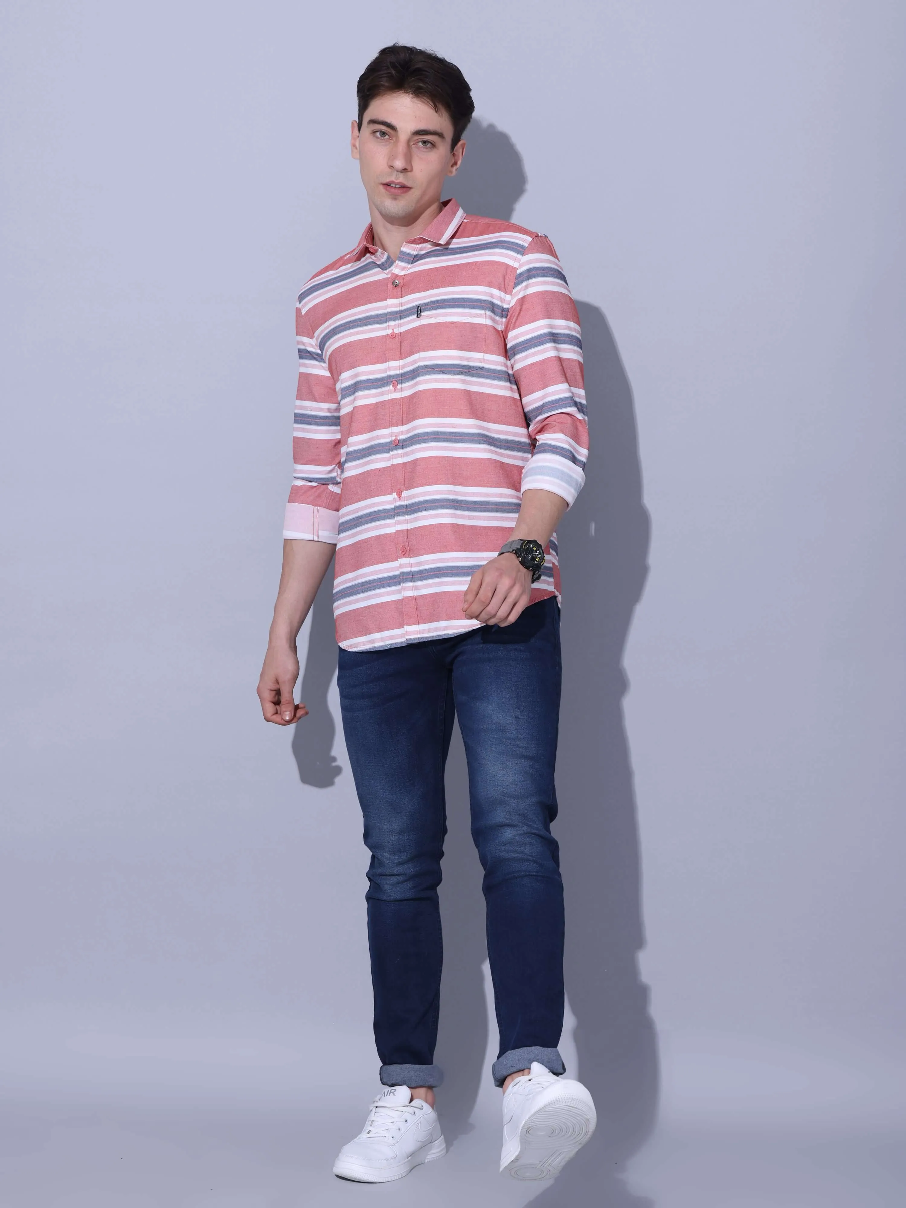 Red Stripe Casual Shirt